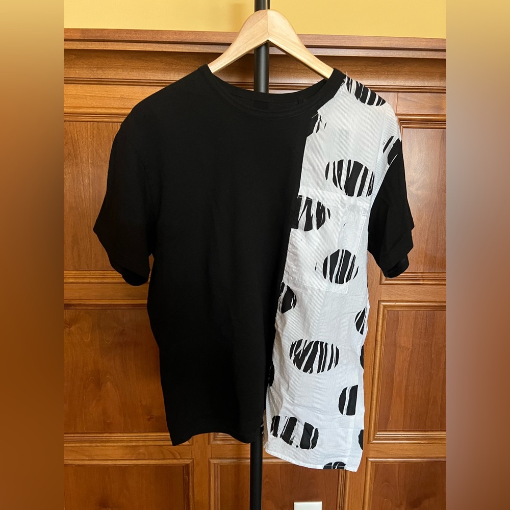 Black & White Mixed-Panel Tee